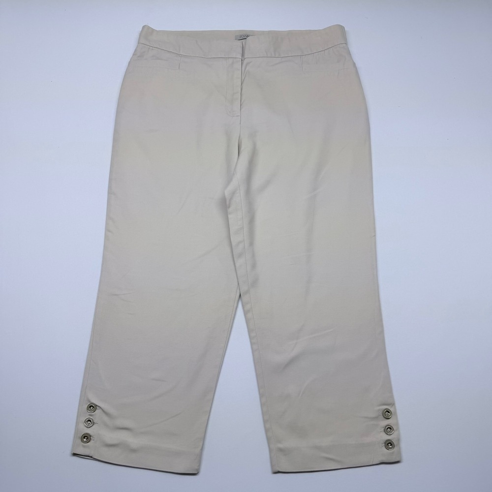 Roz & Ali Beige Cropped Ankle Pants